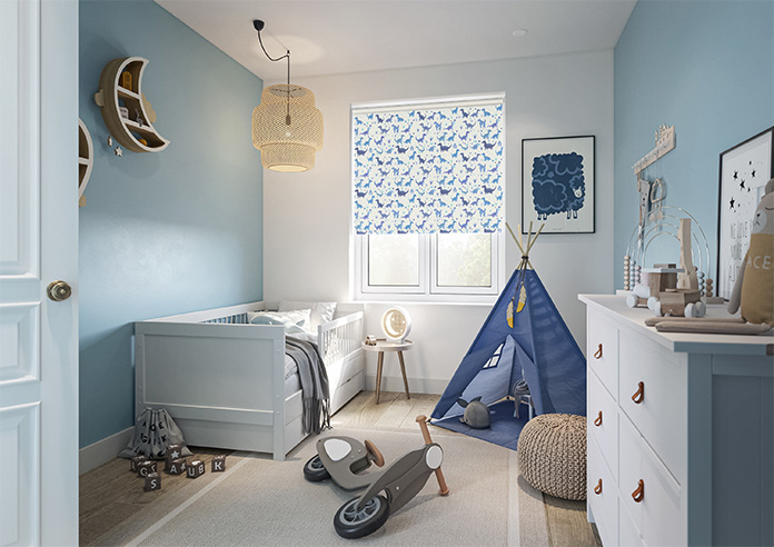 Dino Land, Blue Denim - Twist&Fit Roller Blind - Image 7